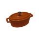 Used Cast Iron Mini Oval Casserole Pot/Souffle Dish/Ramekins with Lid and Steel Knob